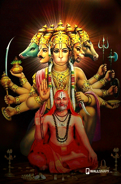 Lord raghavendra with hanuman hd images | Primium mobile ...