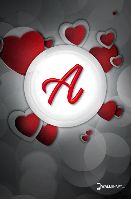 3d a letter wallpaper in heart - Wallsnapy
