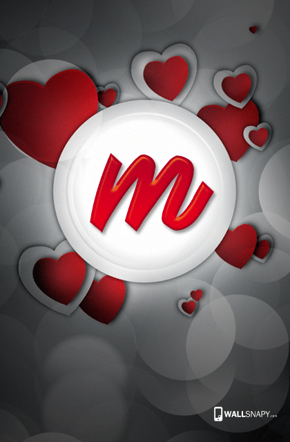 3d images of alphabet m in heart - Wallsnapy