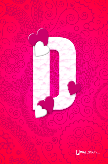 Download Letter D Red Hearts Wallpaper | Wallpapers.com