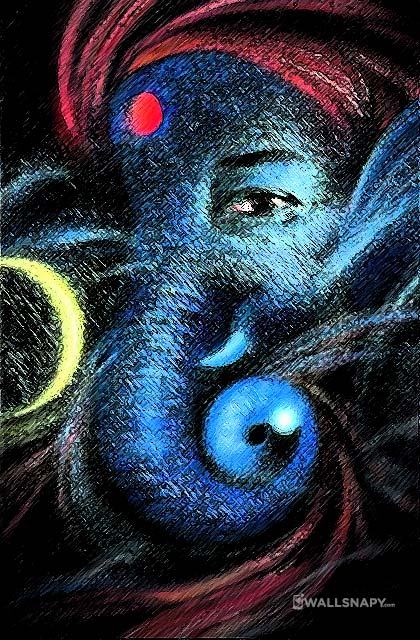 Lord ganesh painting wallpaper for mobile - Wallsnapy