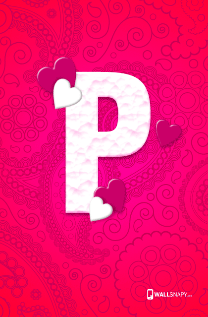 P letter hearten design hd wallpaper - Wallsnapy