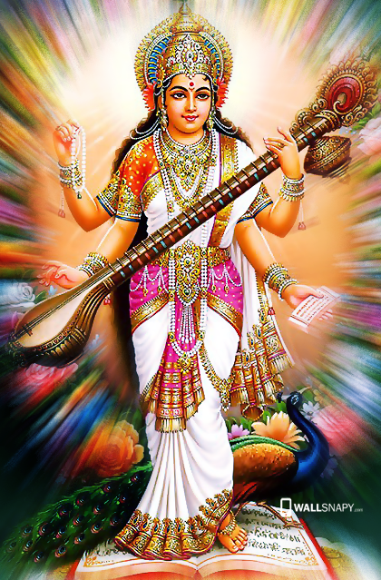 Saraswati Maa, saraswati, lord, god, bhakti, devtional, HD phone wallpaper  | Peakpx