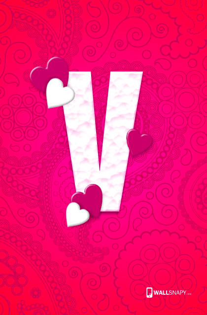 V letter hearten design hd wallpaper - Wallsnapy